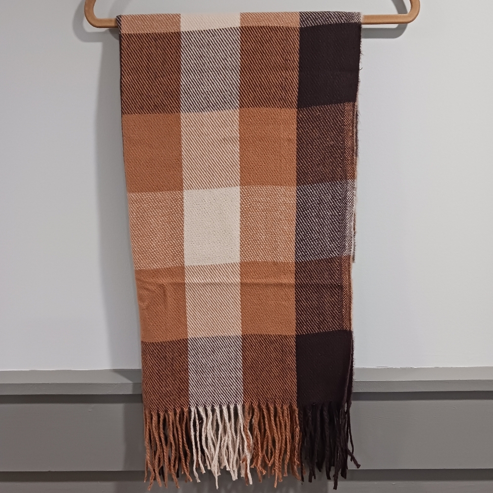 Plaid Scarf - Unisex 25" wide x 70" long